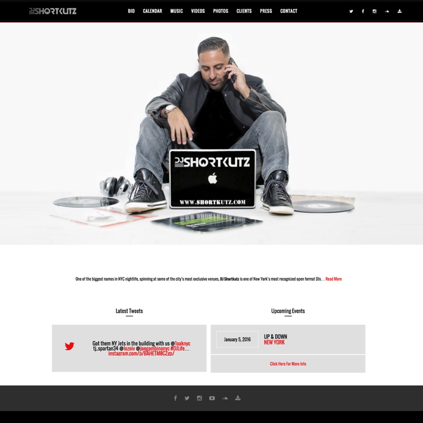 DJ Shortkutz website screenshot