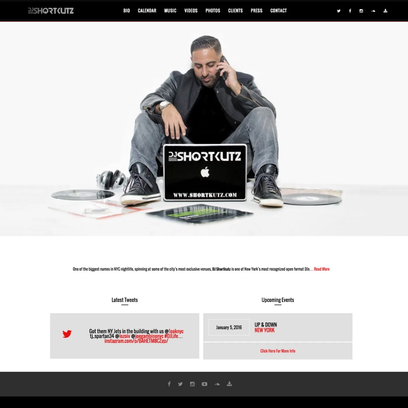 DJ Shortkutz website screenshot