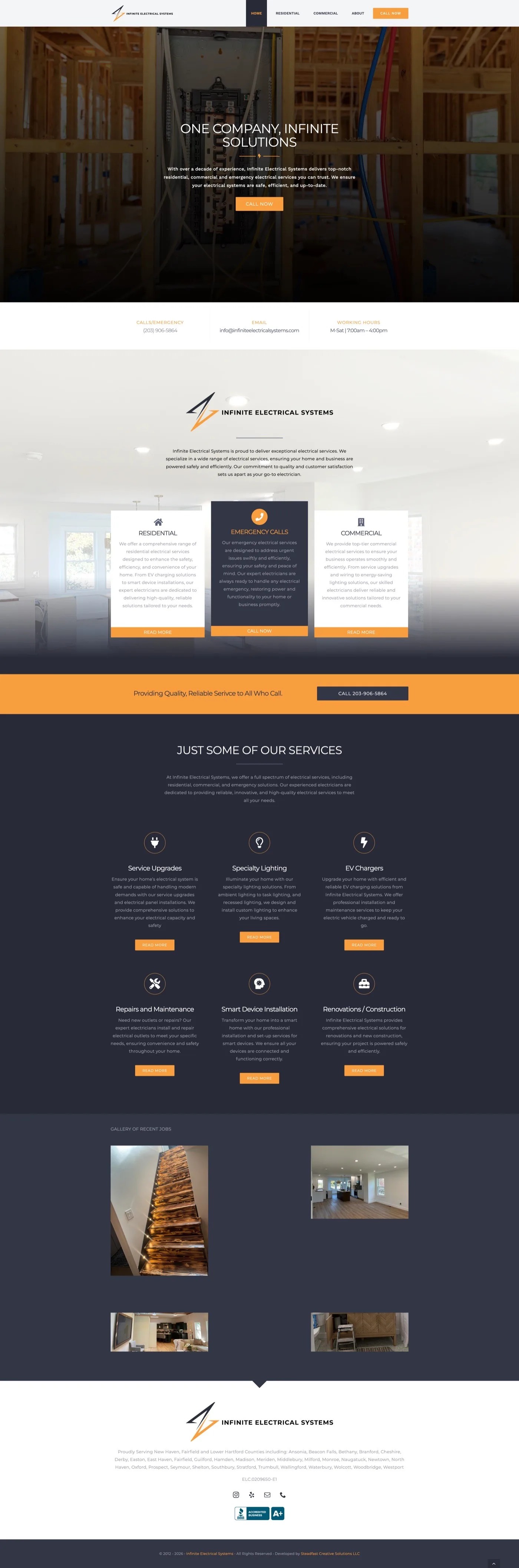 Infinite Electrical Systems website screenshot