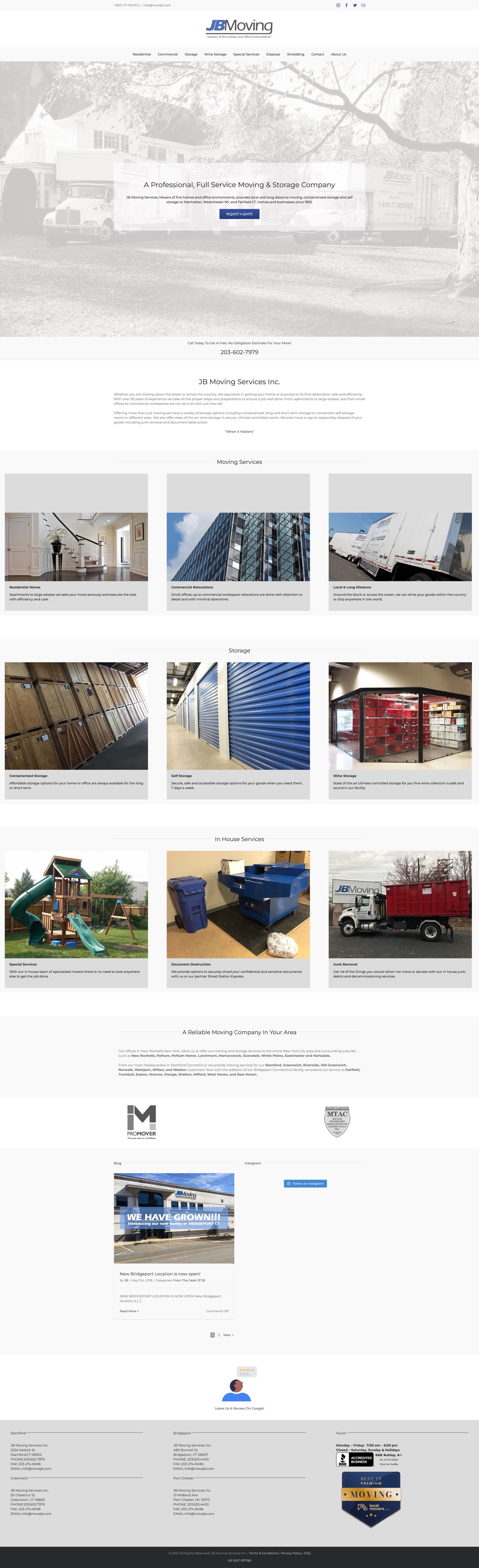 JB Moving Services Inc. website screenshot