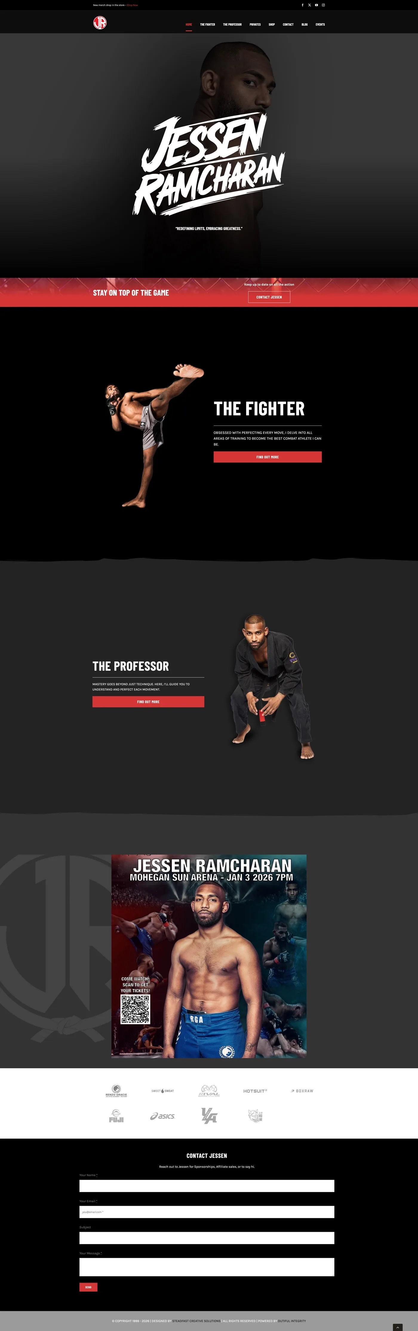 Jessen "Soca" Ramcharan website screenshot
