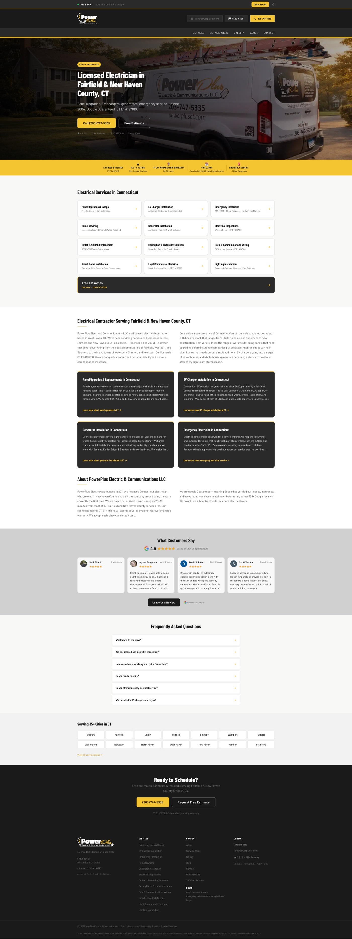 Power Plus Electric & Communications LLC website screenshot