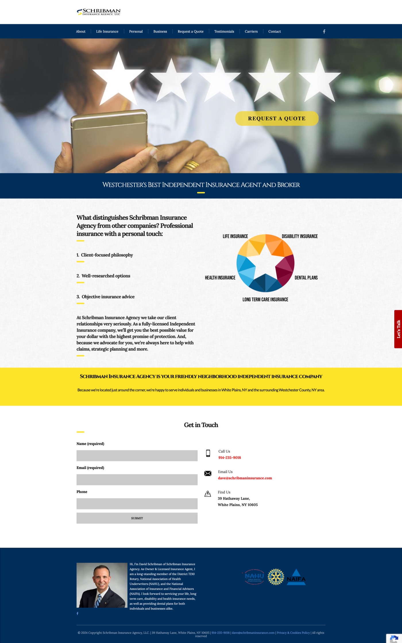 Schribman Insurance website screenshot