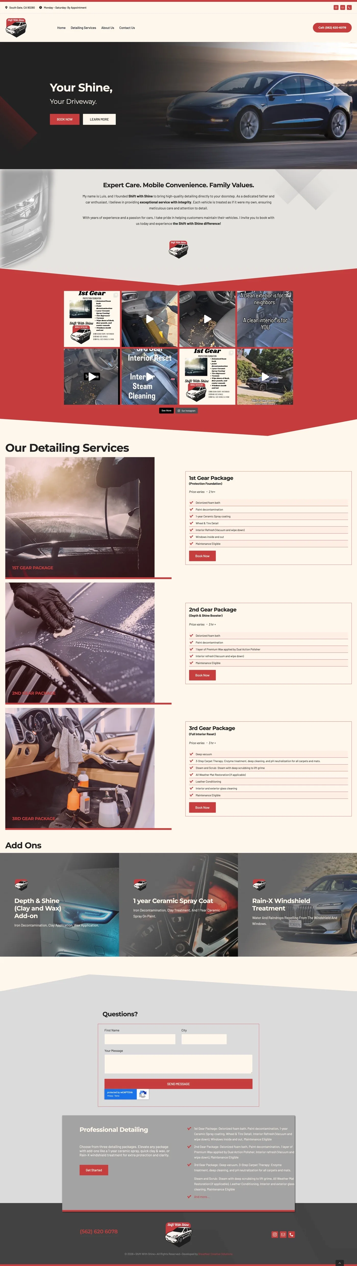 Shift with Shine website screenshot